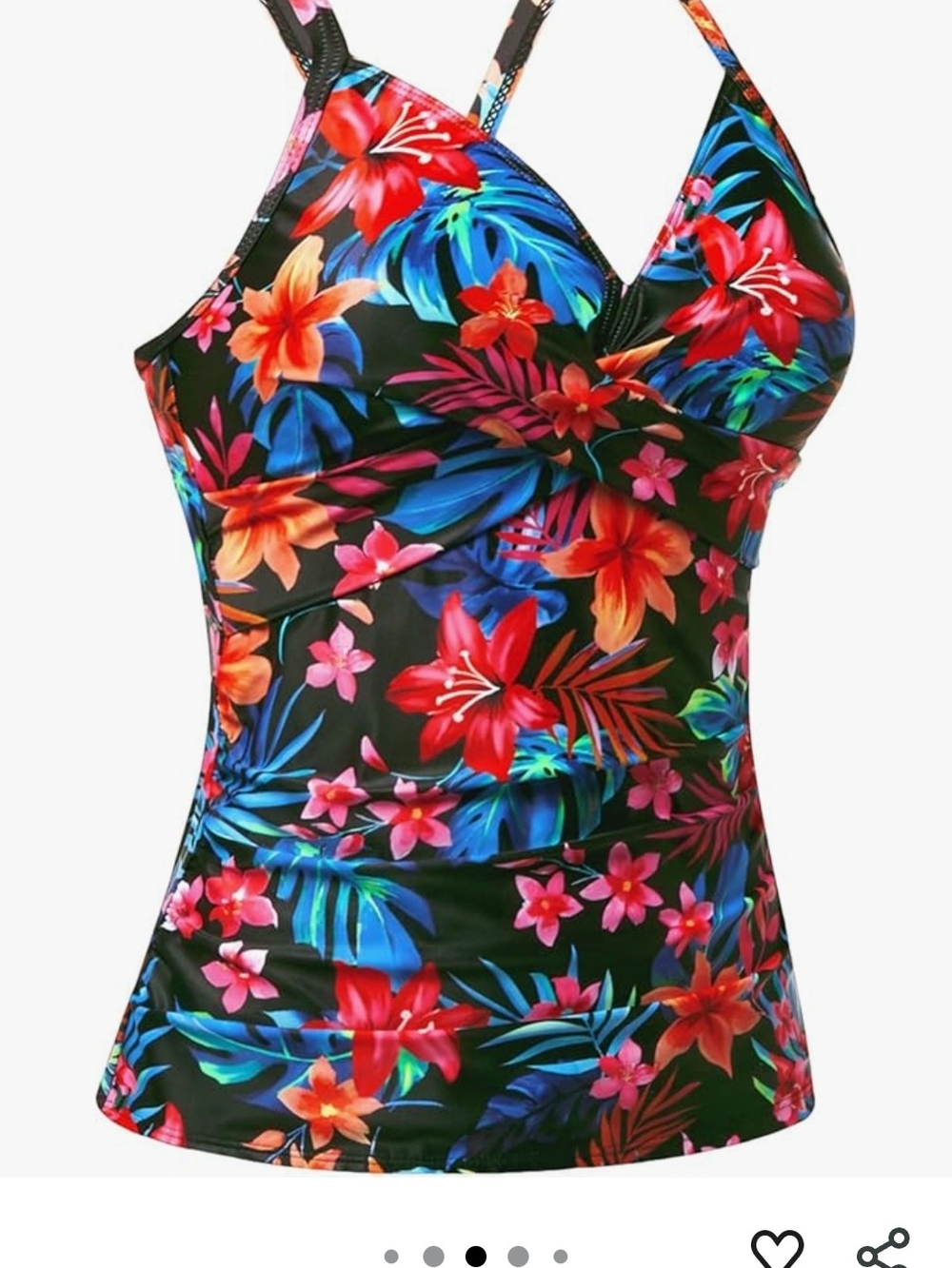 Swim Tankini Top Floral Twist Front Multicolored - Picture 7 of 10